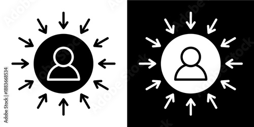 User-Centered Design  Icon Set White Glyph Style Collection