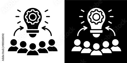 Innovation Culture  Icon Set White Glyph Style Collection