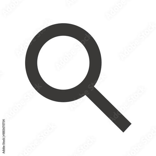 Simple magnifying glass icon symbolizing search, investigation, and discovery
