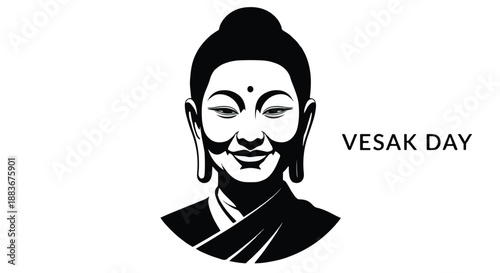 Buddha head portrait with transparent background