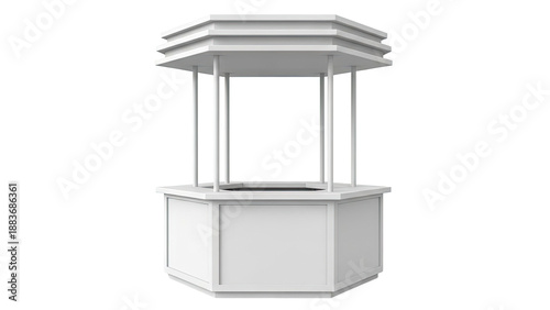 Octagonal White Booth with Canopy