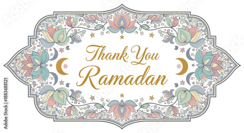 Ramadan Thank You Card Design Element.