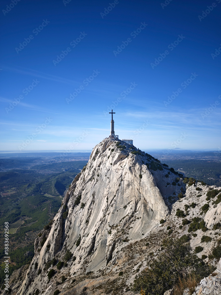 Fototapeta premium mountain with summit cross