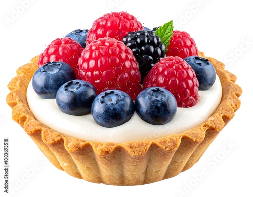 Wallpaper Mural Fruit Tart with Berries and Cream. Torontodigital.ca