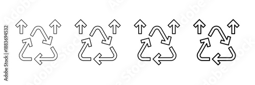 Upcycling Icons Vector Set In Different Stroke Line Style