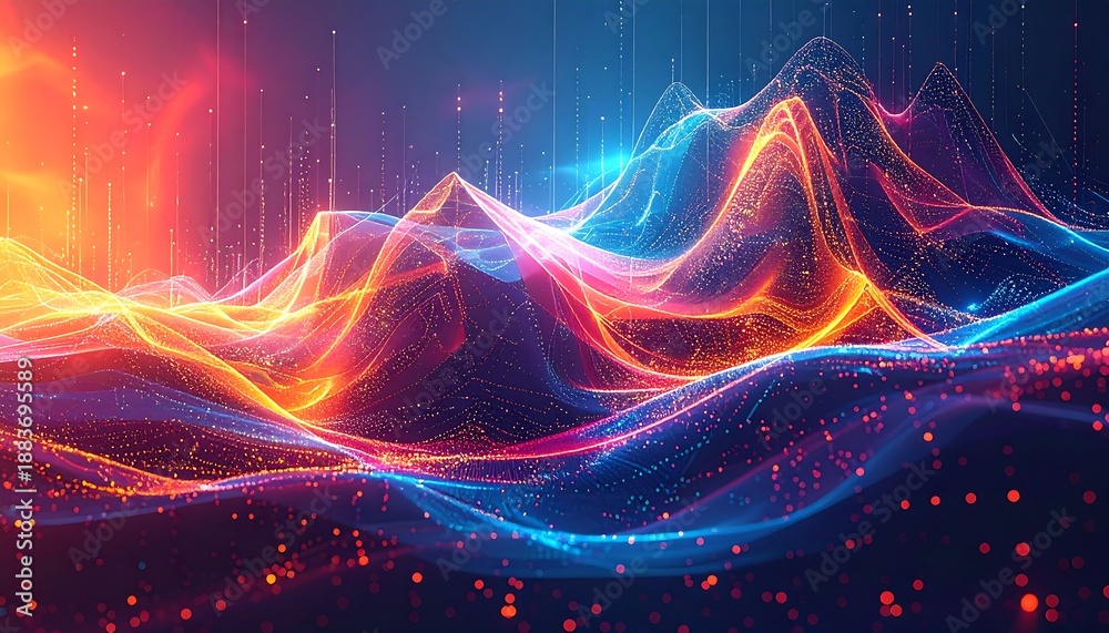 Obraz premium Vibrant digital waveform graphic design element.