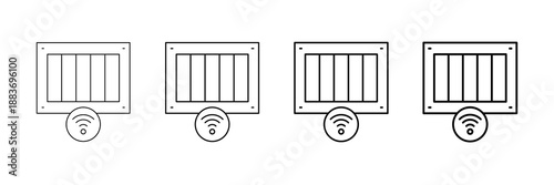 Smart Wall Panel Icons Vector Set In Different Stroke Line Style