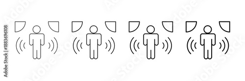 Motion Sensor Icons Vector Set In Different Stroke Line Style