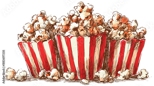 Fun and Colorful Cartoon Style Popcorn Clipart Vector Illustration for Designs