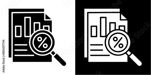Data Analysis Icon Set White Glyph Style Collection
