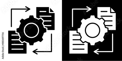 Data Sharing Icon Set White Glyph Style Collection
