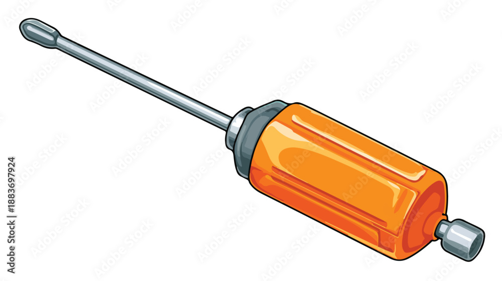Fototapeta premium Professional Screwdriver Cartoon Style Vector Illustration for Design Projects