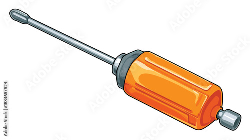 Professional Screwdriver Cartoon Style Vector Illustration for Design Projects