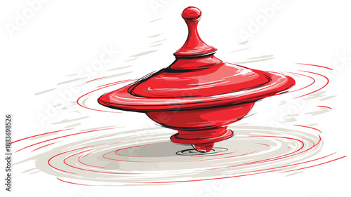 Colorful Spinning Top Clipart for Kids Art Illustration