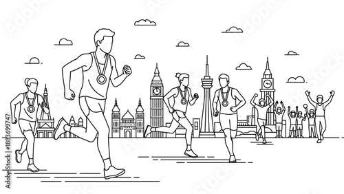 Runners in Motion City Marathon Event.