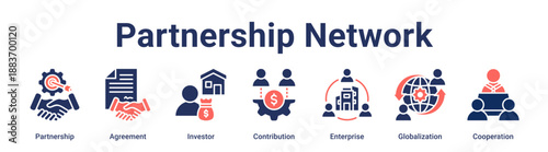Partnership Network banner web icon vector illustration concept for business with icon of Partnership, Agreement, Investor, Contribution, Enterprise, Globalization.