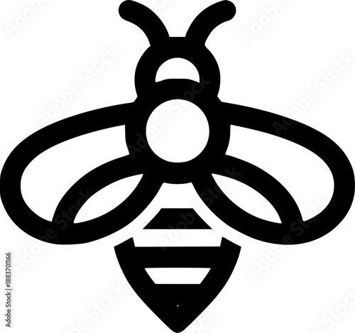 Bee-related icons in a simple, clean, and modern black and white style
