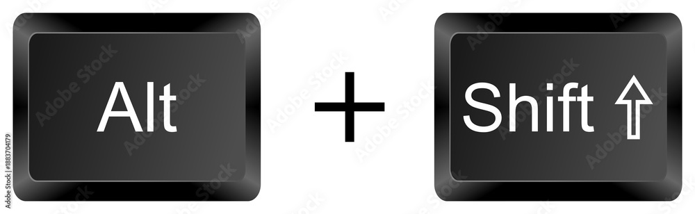 Fototapeta premium Alt Shift keyboard keys isolated on white background