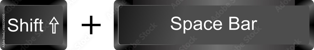 Fototapeta premium Shift Spacebar keyboard shortcut key isolated on white background
