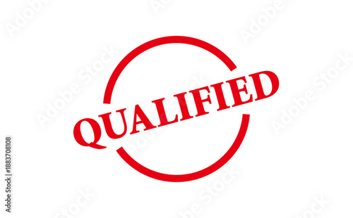 QUALIFIED - Red Rubber Stamp with text QUALIFIED
