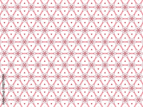 Elegant seamless floral star pattern on clean white background