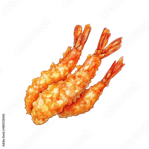 shrimp tempura hand drawn illustration