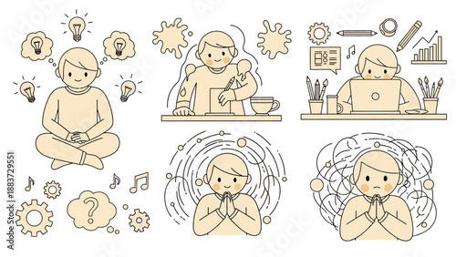 Creative Mindset And Mental States Collection.