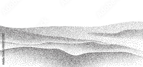 Grain Sand Waves Pattern. Dotted Noise Landscape Background. Abstract Mountain Stipple Gradient. Vector Grainy Gradation of Desert Dune Sand.