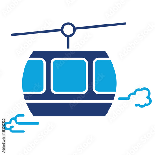 cable car mixed color icon