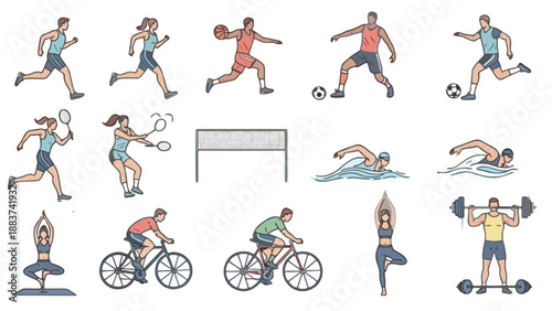 Healthy Lifestyle and Exercise Vector Collection