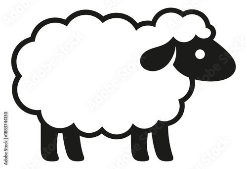 Wallpaper Mural Simple line art illustration of a sheep depicting a standing profile for farm animal themes Torontodigital.ca