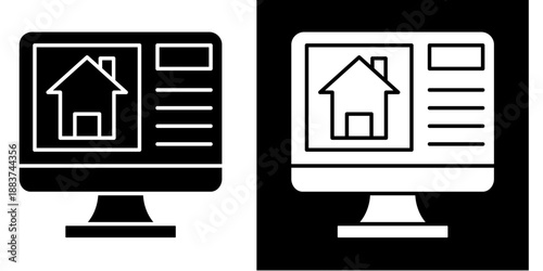 Real Estate Icon Set White Glyph Style Collection