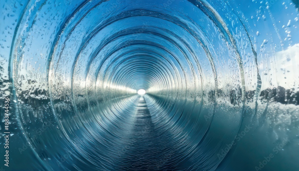 Obraz premium Abstract Water Tunnel - A mesmerizing perspective of liquid motion and light.