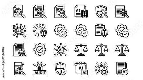 Business icons for audit and law.