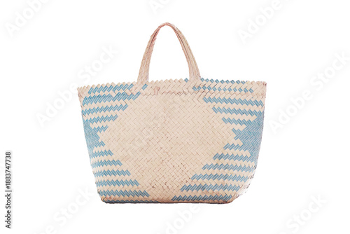Tableau sur toile wicker bag isolated on white background