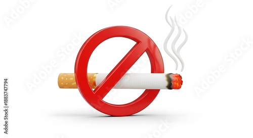 No Smoking Sign with Cigarette Prohibited.