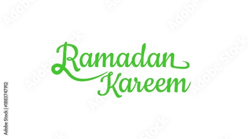Animated Ramadan Kareem Hand Written Text on Green Screen Chroma Key