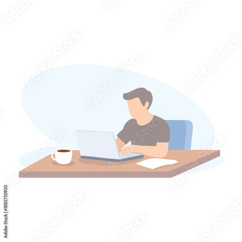 Work From Home Flat Vectpr Illustration