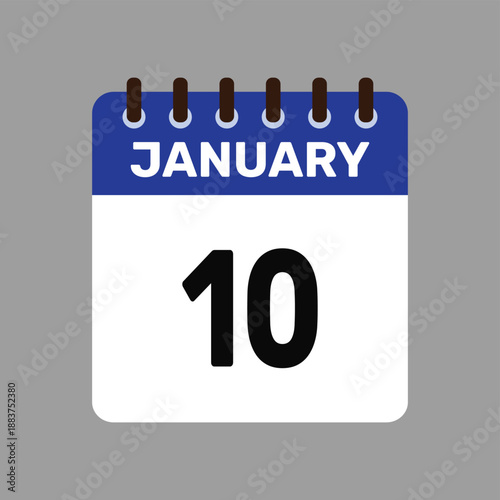 calendar january 10 icon vector reminder for important deadlines and special events this autumn season
