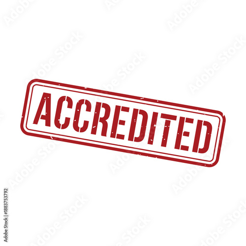 Accredited Stamp, Accredited Grunge Square Sign