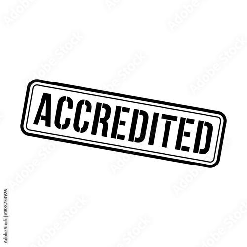 Accredited Stamp, Accredited Grunge Square Sign