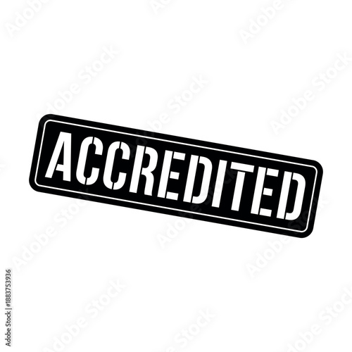 Accredited Stamp, Accredited Grunge Square Sign