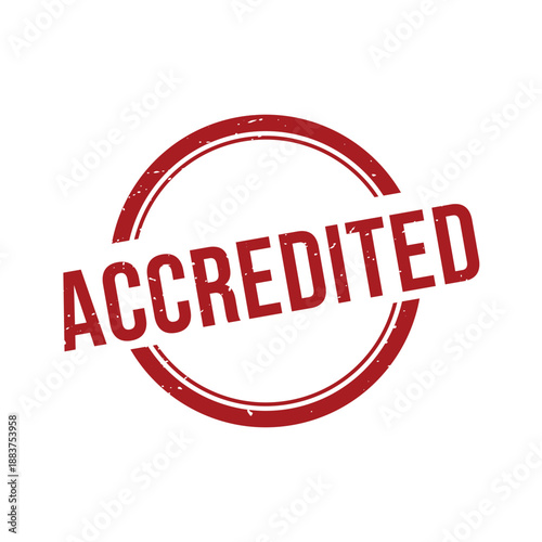 Accredited Stamp, Accredited Grunge Round Sign
