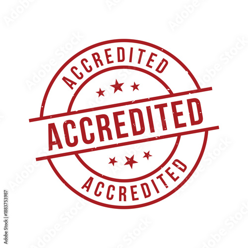 Accredited Stamp, Accredited Grunge Round Sign
