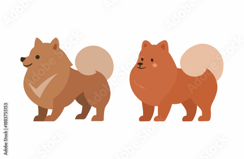Cute Cartoon Chow Chow Dog Illustrations