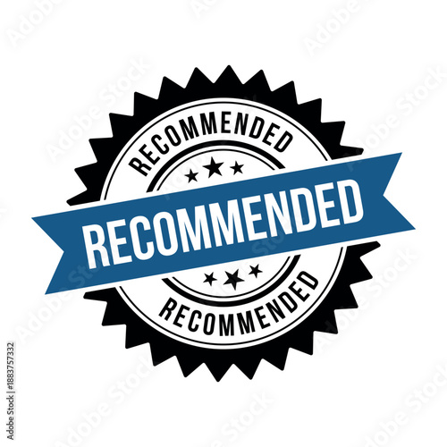 Recommended Stamp, Recommended Grunge Round Sign