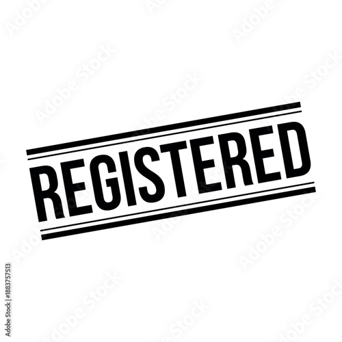 Registered Stamp, Registered Grunge Square Sign