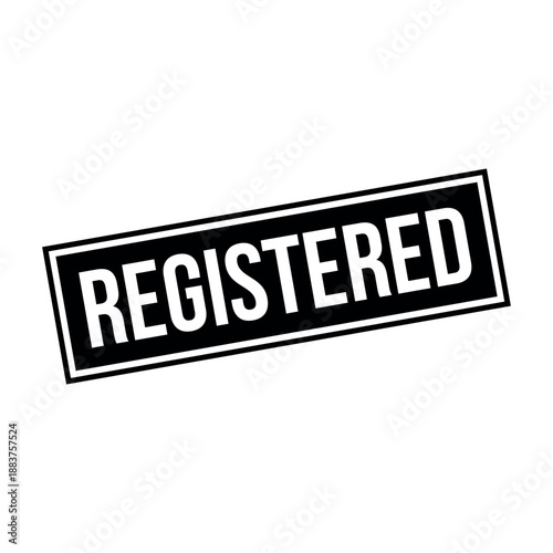 Registered Stamp, Registered Grunge Square Sign