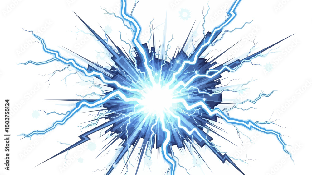 Obraz premium Electricity explosion blue light effect.