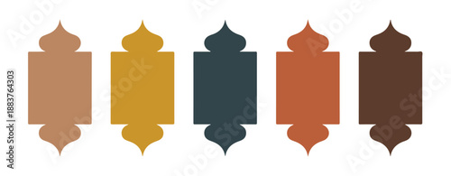 Islamic lantern shapes vector set in various colors for ramadan kareem and eid al fitr